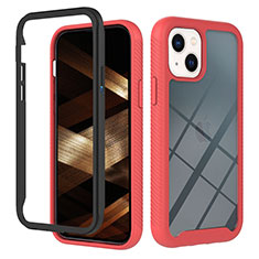 Custodia Silicone Trasparente Laterale 360 Gradi Cover YB2 per Apple iPhone 15 Plus Rosso