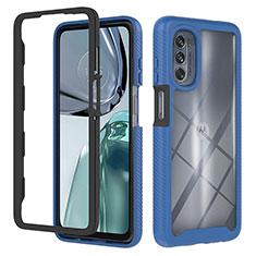 Custodia Silicone Trasparente Laterale 360 Gradi Cover YB2 per Motorola Moto G62 5G Blu