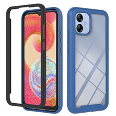 Custodia Silicone Trasparente Laterale 360 Gradi Cover YB2 per Samsung Galaxy A04E Blu