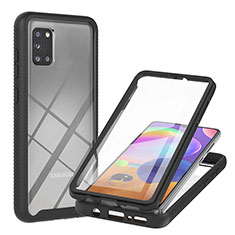 Custodia Silicone Trasparente Laterale 360 Gradi Cover YB2 per Samsung Galaxy A31 Nero