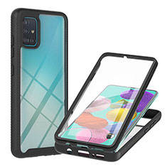 Custodia Silicone Trasparente Laterale 360 Gradi Cover YB2 per Samsung Galaxy A51 4G Nero