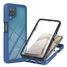 Custodia Silicone Trasparente Laterale 360 Gradi Cover YB2 per Samsung Galaxy M12 Blu