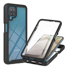 Custodia Silicone Trasparente Laterale 360 Gradi Cover YB2 per Samsung Galaxy M12 Nero