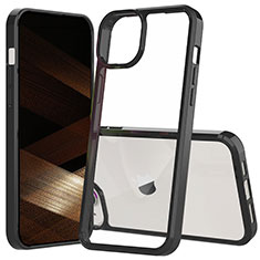 Custodia Silicone Trasparente Laterale 360 Gradi Cover ZJ1 per Apple iPhone 14 Plus Nero
