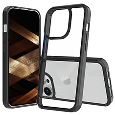 Custodia Silicone Trasparente Laterale 360 Gradi Cover ZJ1 per Apple iPhone 15 Pro Nero