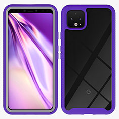 Custodia Silicone Trasparente Laterale 360 Gradi Cover ZJ1 per Google Pixel 4 XL Lavanda