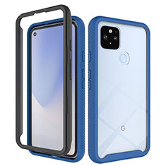 Custodia Silicone Trasparente Laterale 360 Gradi Cover ZJ1 per Google Pixel 4a 5G Blu