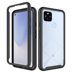 Custodia Silicone Trasparente Laterale 360 Gradi Cover ZJ1 per Google Pixel 4a 5G Nero