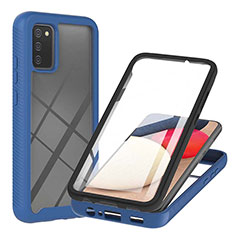 Custodia Silicone Trasparente Laterale 360 Gradi Cover ZJ1 per Samsung Galaxy A03s Blu