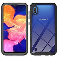 Custodia Silicone Trasparente Laterale 360 Gradi Cover ZJ1 per Samsung Galaxy A10 Nero