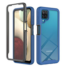 Custodia Silicone Trasparente Laterale 360 Gradi Cover ZJ1 per Samsung Galaxy A12 Nacho Blu