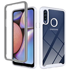 Custodia Silicone Trasparente Laterale 360 Gradi Cover ZJ1 per Samsung Galaxy A20s Bianco