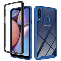 Custodia Silicone Trasparente Laterale 360 Gradi Cover ZJ1 per Samsung Galaxy A20s Blu