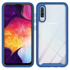 Custodia Silicone Trasparente Laterale 360 Gradi Cover ZJ1 per Samsung Galaxy A30S Blu