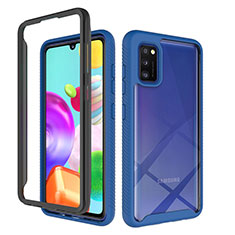 Custodia Silicone Trasparente Laterale 360 Gradi Cover ZJ1 per Samsung Galaxy A41 Blu