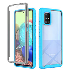 Custodia Silicone Trasparente Laterale 360 Gradi Cover ZJ1 per Samsung Galaxy A71 4G A715 Cielo Blu