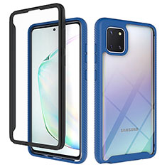 Custodia Silicone Trasparente Laterale 360 Gradi Cover ZJ1 per Samsung Galaxy A81 Blu