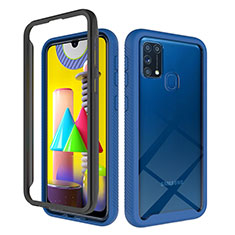 Custodia Silicone Trasparente Laterale 360 Gradi Cover ZJ1 per Samsung Galaxy M31 Prime Edition Blu