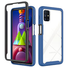 Custodia Silicone Trasparente Laterale 360 Gradi Cover ZJ1 per Samsung Galaxy M51 Blu