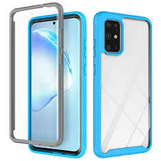 Custodia Silicone Trasparente Laterale 360 Gradi Cover ZJ1 per Samsung Galaxy S20 Plus 5G Cielo Blu