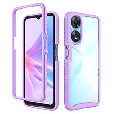 Custodia Silicone Trasparente Laterale 360 Gradi Cover ZJ2 per Oppo A58 5G Lavanda