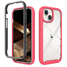 Custodia Silicone Trasparente Laterale 360 Gradi Cover ZJ3 per Apple iPhone 14 Plus Rosa Caldo