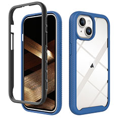 Custodia Silicone Trasparente Laterale 360 Gradi Cover ZJ3 per Apple iPhone 15 Blu