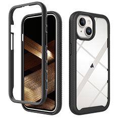 Custodia Silicone Trasparente Laterale 360 Gradi Cover ZJ3 per Apple iPhone 15 Plus Nero