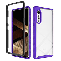 Custodia Silicone Trasparente Laterale 360 Gradi Cover ZJ3 per LG Velvet 5G Viola