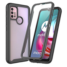 Custodia Silicone Trasparente Laterale 360 Gradi Cover ZJ3 per Motorola Moto G10 Nero