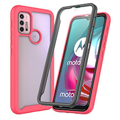 Custodia Silicone Trasparente Laterale 360 Gradi Cover ZJ3 per Motorola Moto G10 Power Rosa Caldo