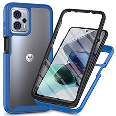 Custodia Silicone Trasparente Laterale 360 Gradi Cover ZJ3 per Motorola Moto G13 Blu