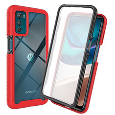 Custodia Silicone Trasparente Laterale 360 Gradi Cover ZJ3 per Motorola Moto G42 Rosso