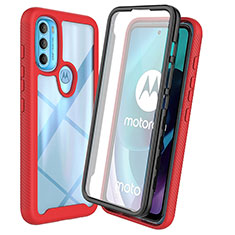 Custodia Silicone Trasparente Laterale 360 Gradi Cover ZJ3 per Motorola Moto G71 5G Rosso