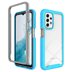 Custodia Silicone Trasparente Laterale 360 Gradi Cover ZJ3 per Samsung Galaxy A23 5G Cielo Blu