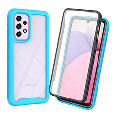 Custodia Silicone Trasparente Laterale 360 Gradi Cover ZJ3 per Samsung Galaxy A33 5G Cielo Blu