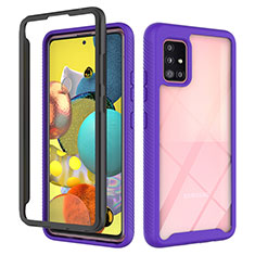 Custodia Silicone Trasparente Laterale 360 Gradi Cover ZJ3 per Samsung Galaxy A51 4G Lavanda