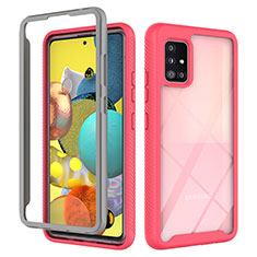 Custodia Silicone Trasparente Laterale 360 Gradi Cover ZJ3 per Samsung Galaxy A51 5G Rosa Caldo