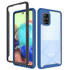 Custodia Silicone Trasparente Laterale 360 Gradi Cover ZJ3 per Samsung Galaxy A71 5G Blu