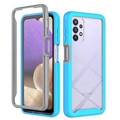 Custodia Silicone Trasparente Laterale 360 Gradi Cover ZJ3 per Samsung Galaxy M32 5G Cielo Blu