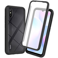 Custodia Silicone Trasparente Laterale 360 Gradi Cover ZJ3 per Xiaomi Redmi 9A Nero