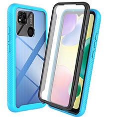 Custodia Silicone Trasparente Laterale 360 Gradi Cover ZJ3 per Xiaomi Redmi 9C NFC Cielo Blu