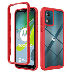 Custodia Silicone Trasparente Laterale 360 Gradi Cover ZJ4 per Motorola Moto E13 Rosso