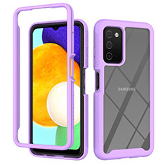 Custodia Silicone Trasparente Laterale 360 Gradi Cover ZJ4 per Samsung Galaxy A02s Lavanda