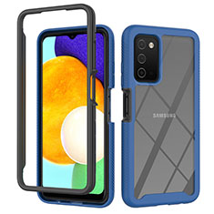 Custodia Silicone Trasparente Laterale 360 Gradi Cover ZJ4 per Samsung Galaxy A03s Blu