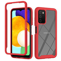 Custodia Silicone Trasparente Laterale 360 Gradi Cover ZJ4 per Samsung Galaxy A03s Rosso