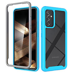 Custodia Silicone Trasparente Laterale 360 Gradi Cover ZJ4 per Samsung Galaxy A15 5G Cielo Blu