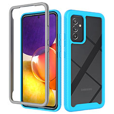 Custodia Silicone Trasparente Laterale 360 Gradi Cover ZJ4 per Samsung Galaxy Quantum4 5G Cielo Blu