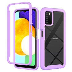 Custodia Silicone Trasparente Laterale 360 Gradi Cover ZJ5 per Samsung Galaxy A02s Lavanda