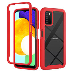 Custodia Silicone Trasparente Laterale 360 Gradi Cover ZJ5 per Samsung Galaxy M02s Rosso